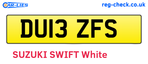 DU13ZFS are the vehicle registration plates.