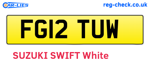 FG12TUW are the vehicle registration plates.