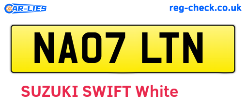 NA07LTN are the vehicle registration plates.