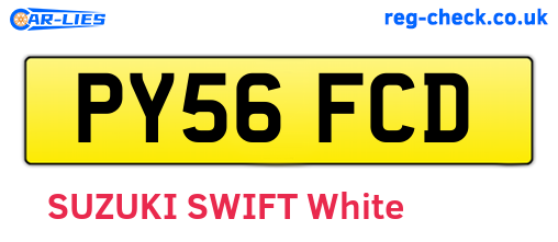 PY56FCD are the vehicle registration plates.