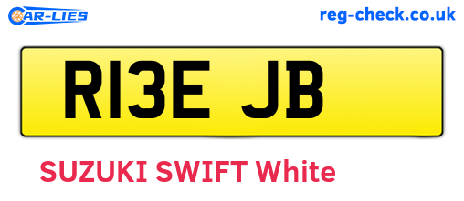 R13EJB are the vehicle registration plates.
