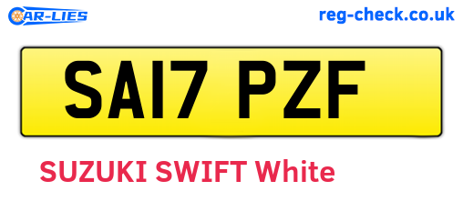 SA17PZF are the vehicle registration plates.