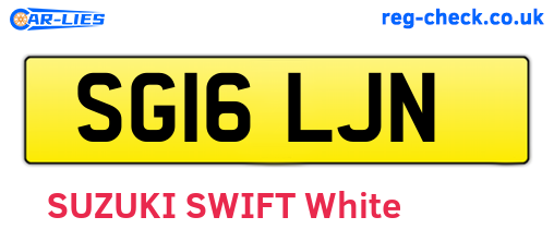 SG16LJN are the vehicle registration plates.