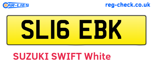 SL16EBK are the vehicle registration plates.