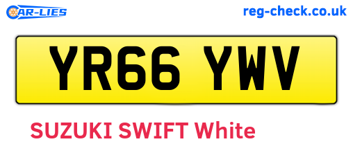 YR66YWV are the vehicle registration plates.