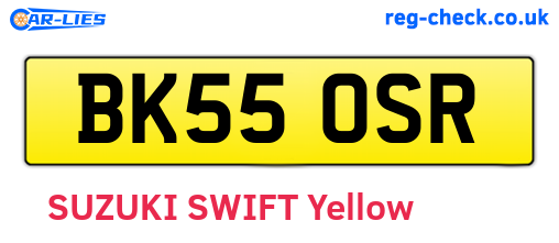 BK55OSR are the vehicle registration plates.