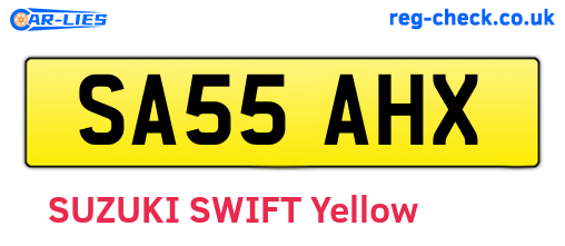SA55AHX are the vehicle registration plates.