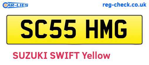 SC55HMG are the vehicle registration plates.