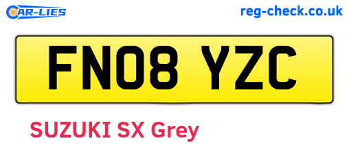 FN08YZC are the vehicle registration plates.