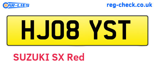 HJ08YST are the vehicle registration plates.