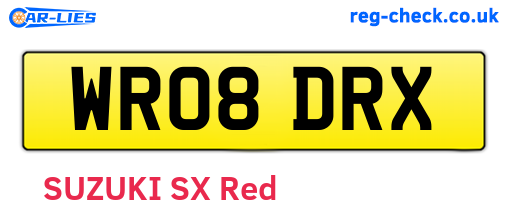 WR08DRX are the vehicle registration plates.