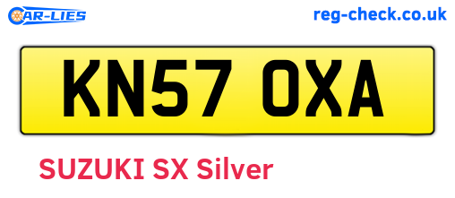 KN57OXA are the vehicle registration plates.