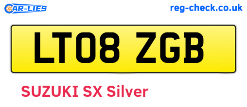 LT08ZGB are the vehicle registration plates.