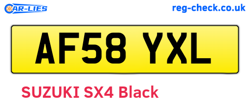 AF58YXL are the vehicle registration plates.