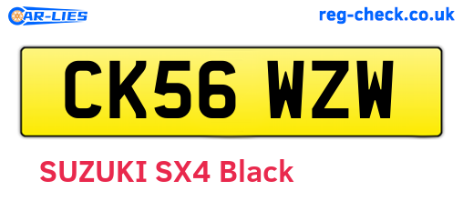 CK56WZW are the vehicle registration plates.