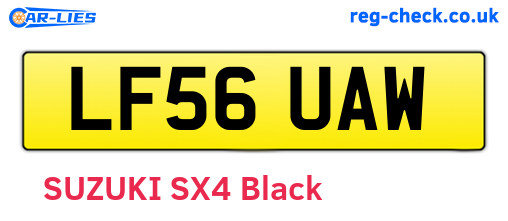 LF56UAW are the vehicle registration plates.