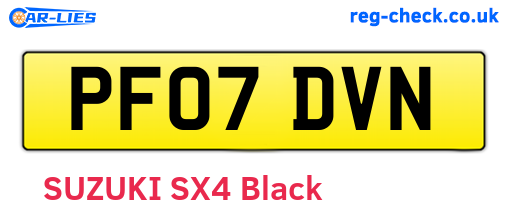 PF07DVN are the vehicle registration plates.