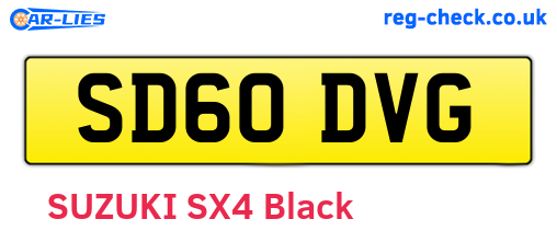 SD60DVG are the vehicle registration plates.