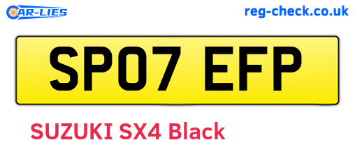 SP07EFP are the vehicle registration plates.