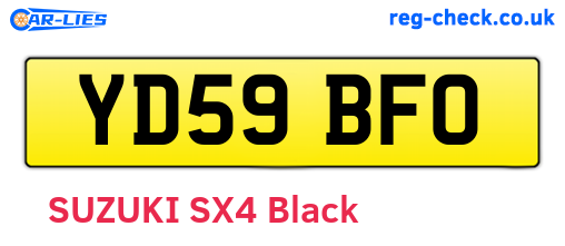 YD59BFO are the vehicle registration plates.