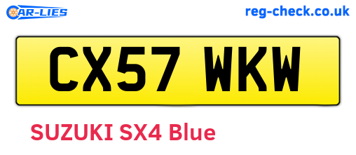CX57WKW are the vehicle registration plates.