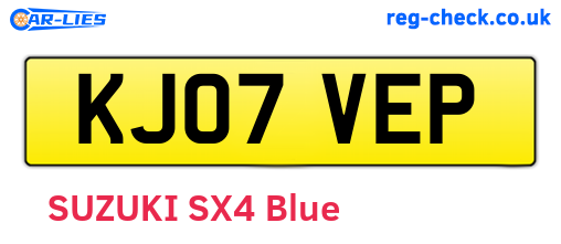 KJ07VEP are the vehicle registration plates.