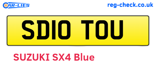 SD10TOU are the vehicle registration plates.