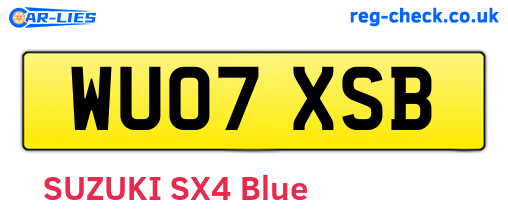 WU07XSB are the vehicle registration plates.