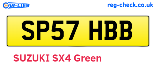 SP57HBB are the vehicle registration plates.