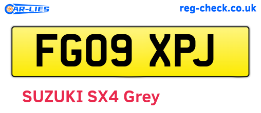 FG09XPJ are the vehicle registration plates.