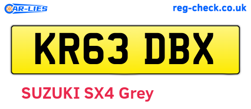 KR63DBX are the vehicle registration plates.