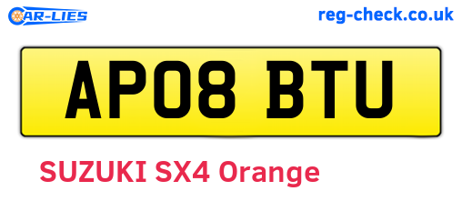 AP08BTU are the vehicle registration plates.