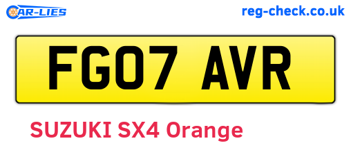 FG07AVR are the vehicle registration plates.