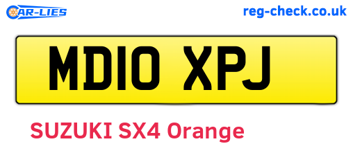 MD10XPJ are the vehicle registration plates.
