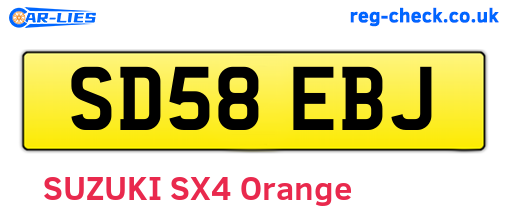 SD58EBJ are the vehicle registration plates.