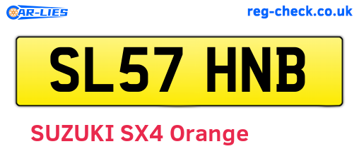 SL57HNB are the vehicle registration plates.