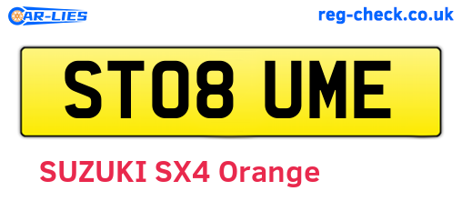 ST08UME are the vehicle registration plates.