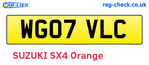 WG07VLC are the vehicle registration plates.