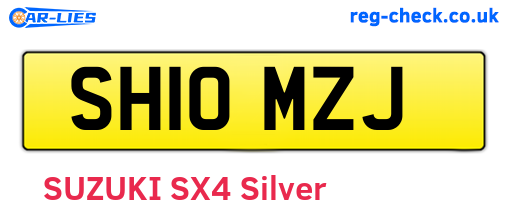 SH10MZJ are the vehicle registration plates.