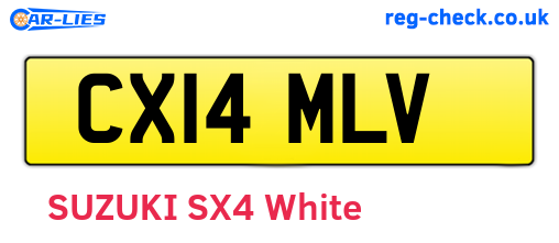 CX14MLV are the vehicle registration plates.