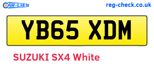 YB65XDM are the vehicle registration plates.