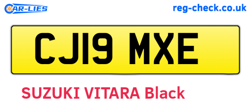 CJ19MXE are the vehicle registration plates.