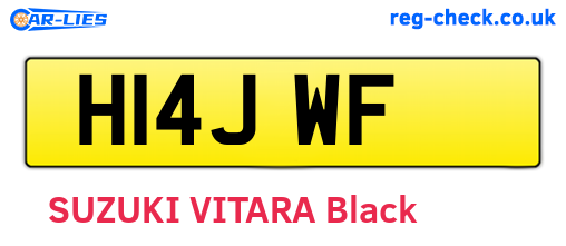 H14JWF are the vehicle registration plates.