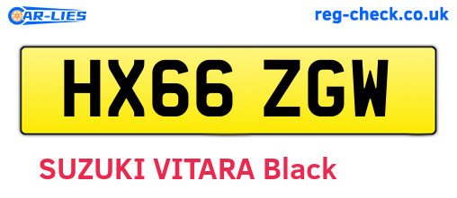 HX66ZGW are the vehicle registration plates.