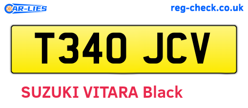 T340JCV are the vehicle registration plates.