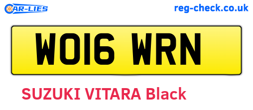 WO16WRN are the vehicle registration plates.