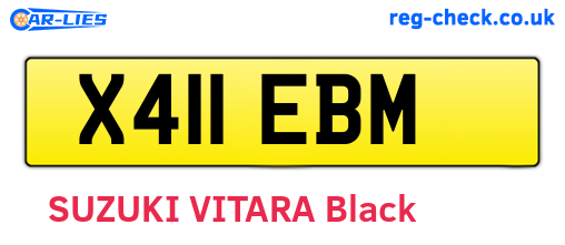 X411EBM are the vehicle registration plates.