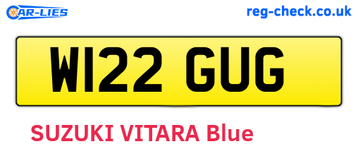 W122GUG are the vehicle registration plates.