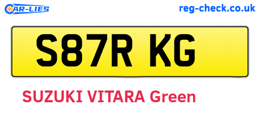 S87RKG are the vehicle registration plates.