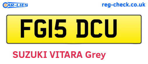 FG15DCU are the vehicle registration plates.